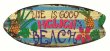 Metal Hawaii Surfboard Hang Sign 14"x6" (35x15.5cm)