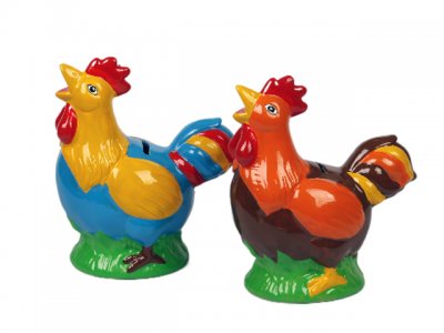Assorted Ceramic "Hawaii" Rooster Bank, MOQ-6