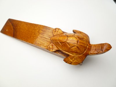 Wood Carved Turtle Door Stopper