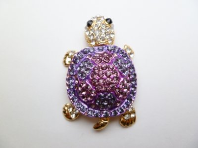 2" Purple Crystal Turtle Paper Weight