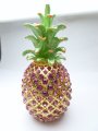 5" Hot Pink Crystal Pineapple Jewelry Box