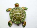 2.5” Crystal Green Turtle Jewelry Box