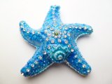 Blue 4" Crystal Star Fish Jewelry Box