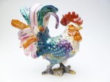 3" Crystal Rooster Jewelry Box