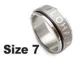(Size 7) "Aloha" Stainless Steel Spin Spinner Ring
