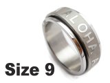 (Size 9) "Aloha" Stainless Steel Spin Spinner Ring
