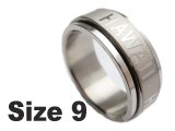 (Size 9) "Hawaii" Stainless Steel Spin Spinner Ring