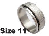 (Size 11) "Hawaii" Stainless Steel Spin Spinner Ring