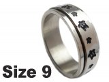 (Size 9) Turtle Stainless Steel Spin Spinner Ring