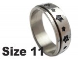 (Size 11) Turtle Stainless Steel Spin Spinner Ring