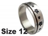 (Size 12) Turtle Stainless Steel Spin Spinner Ring
