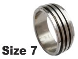 (Size 7) Stainless Steel Spin Spinner Ring