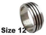 (Size 12) Stainless Steel Spin Spinner Ring