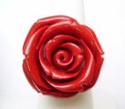 20mm Coral Powder Red Rose Flower Ring One Size Fit All