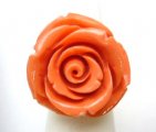 20mm Coral Powder Orange Rose Flower Ring One Size Fit All