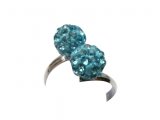Double Aqua Crsytal Ring One Size Fit All