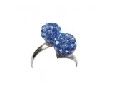 Double Blue Crsytal Ring One Size Fit All