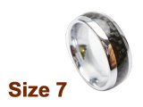 (Size 7) 8mm Black Carbon Fiber Inlay Tungsten Ring
