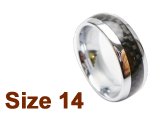 (Size 14) 8mm Black Carbon Fiber Inlay Tungsten Ring