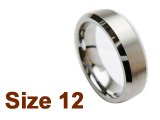 (Size 12) 6mm Brush Finish Tapered Flat Top Plain Tungsten Ring