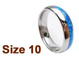 (Size 10) 6mm Opal Inlay Curved Top Tungsten Ring