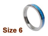 (Size 6) 4mm Opal Inlay Flat Top Tungsten Ring