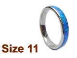 (Size 11) 4mm Opal Inlay Curved Top Tungsten Ring