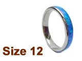 (Size 12) 4mm Opal Inlay Curved Top Tungsten Ring