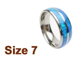 (Size 7) 8mm Opal Inlay Curved Top Tungsten Ring