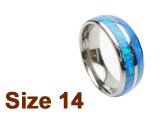 (Size 14) 8mm Opal Inlay Curved Top Tungsten Ring
