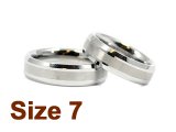 (Size 7) 6mm Brush Finish Tapered Flat Top Black Tungsten Ring
