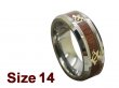 (Size 14) 8mm Gold Tone Turtle Inlay Koa Wood Tungsten Ring