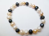 7-8mm Multi-Color Genuine Round Fresh Water Pearl Bracelet