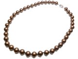 10mm Brown Simulated MOP Shell Pearl w/ Smart Clasp 18"