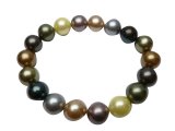 10mm Multi-2 Simulated MOP Shell Pearl Stretchy Bracelet