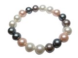 10mm Multi-4 Simulated MOP Shell Pearl Stretchy Bracelet