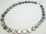 12x12mm Abalone Square Shape Necklace
