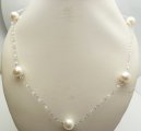 9mm White Fresh Water Pearl on Silver Chain 18"