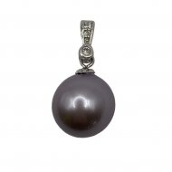 DCI-10mm Lavender Shell Pearl Pendant with 925 Silver Finding