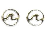 8mm 925 Silver Wave In Circle Of Life Design Stud Earrings