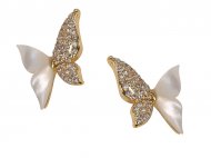 MOP Butterfly 925 Silver Pin Earrings, MOQ-6