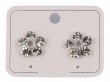 Swarovski Crystal Plumeria Flower 925 Silver Stud Earrings