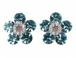 Denim Blue Swarovski Crystal Plumeria 925 Silver Stud Earrings
