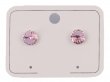 8mm Swarovski Crystal Round Pink 925 Silver Stud Earrings