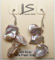 Lavender Keshi Freshwater Pearl Earring w/ 925 Silver Hook