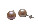 8mm Round Top Lavender Fresh Water Pearl with 925 Earring Post