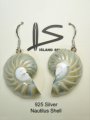 925 Silver-25mm Silver Nautilus Shell Earring