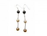 Multi-color Freshwater Pearl with 925 Silver Finding Earring