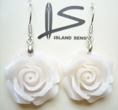 White rose clearance earrings