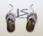 22mm x 12mm Black Mother of Pearl Shell Sandal with 925 Silver
